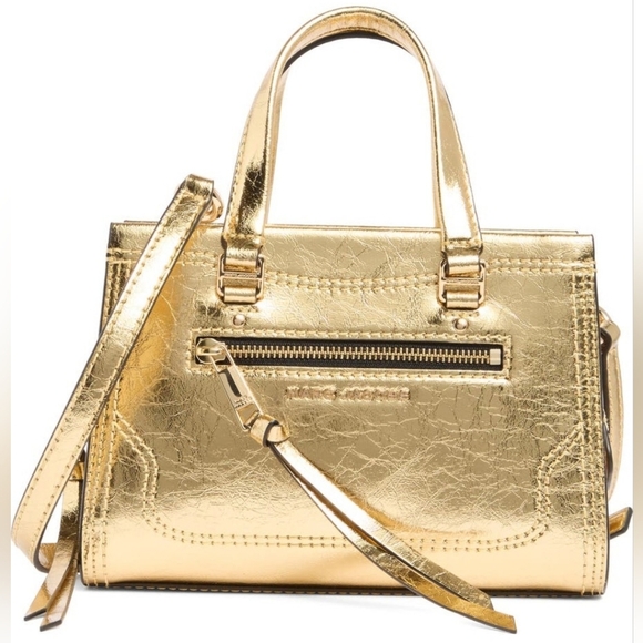 Marc Jacobs Crinkle Cruiser Gold  Metallic Satchel . - Picture 8 of 10